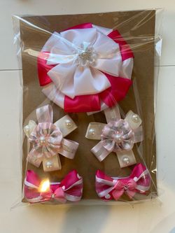 Pink ribbon hair accessories