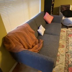 Gray Futon Sofa LIKE NEW