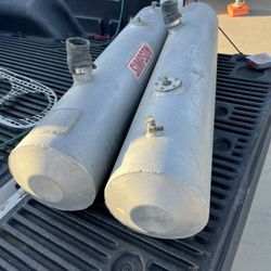 (2) Fuel Tank, 10 Gallon, Aluminum, 8" Dia X 42”Long Came Out Of A Flat Bottom