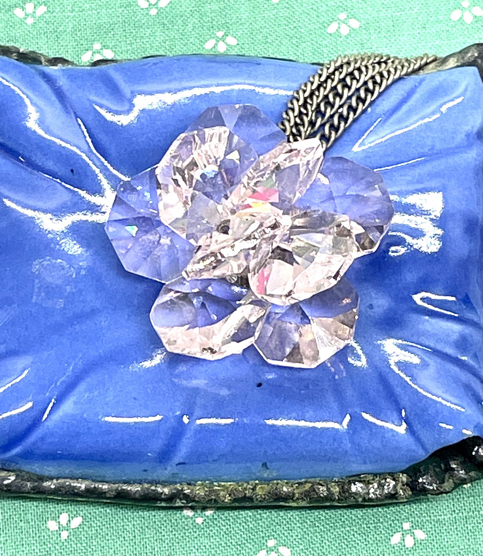 Vintage Vogline Paris Crystal Flower Necklace