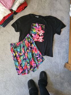 Tropical Floral T-Shirt and Shorts Set