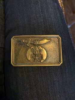 Shriners belt buckle brass