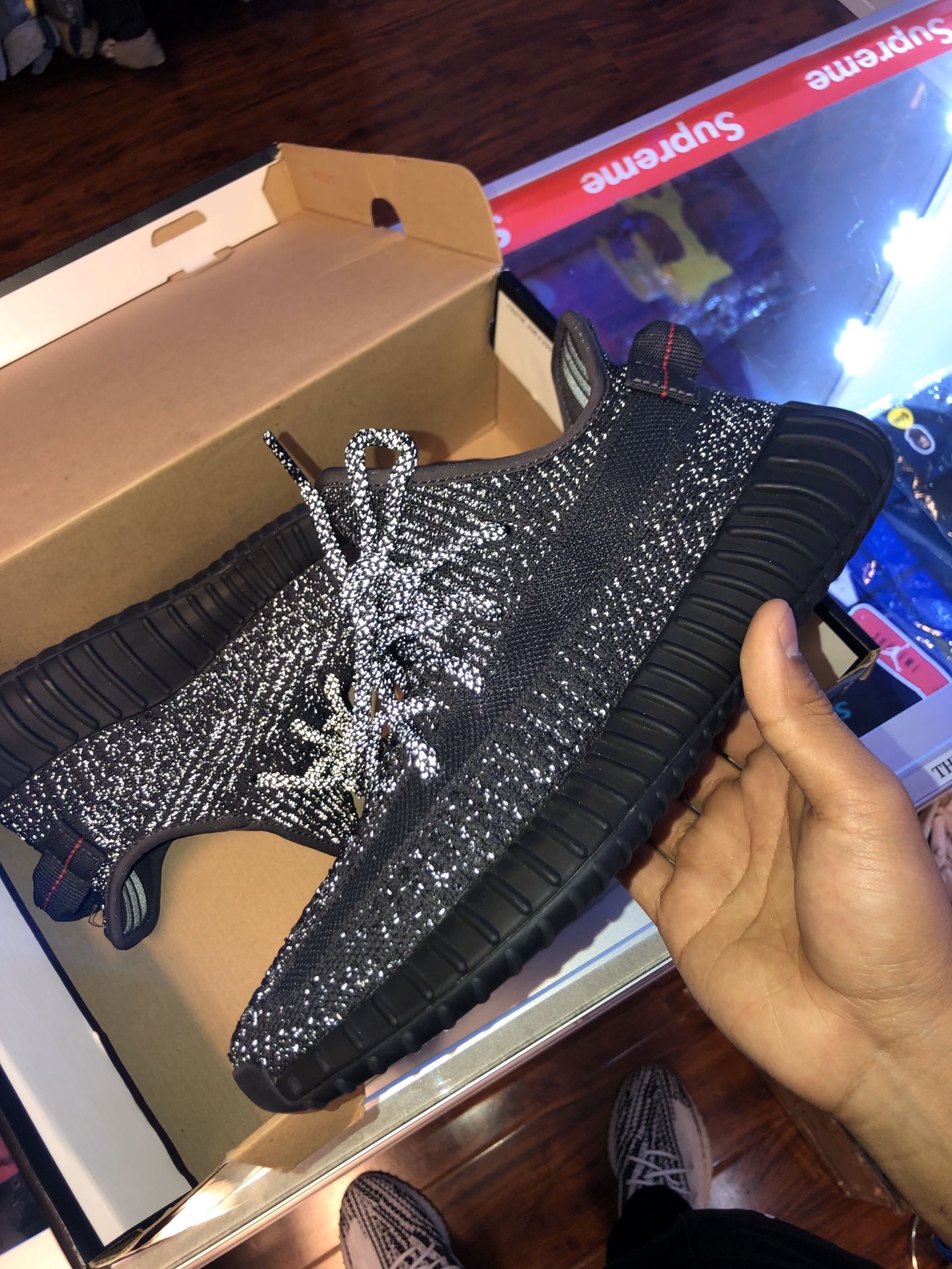 Yeezy v2 black static reflective