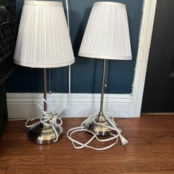Two white Silver Lamps 