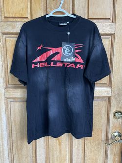 Hellstar Gel Sport Logo T-Shirt Black Red Size M Made USA 100% Cotton NWT