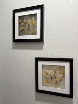 Set of 2 Framed Botanical Leaf Art Prints