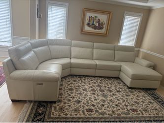 Macy's Real Leather Sectional – Like New