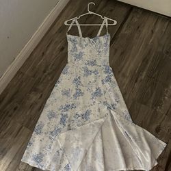 Print Bustier Sundress Women's Slit Long Printed Corset Dress Beach Strap