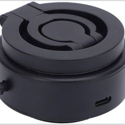 Respicefinem Magnet Phone Holder Electric Magnetic Suction Car Mount 360 Degree Rotating Vacuum Adsorption 3 Section Folding for Desk Silver (Black)