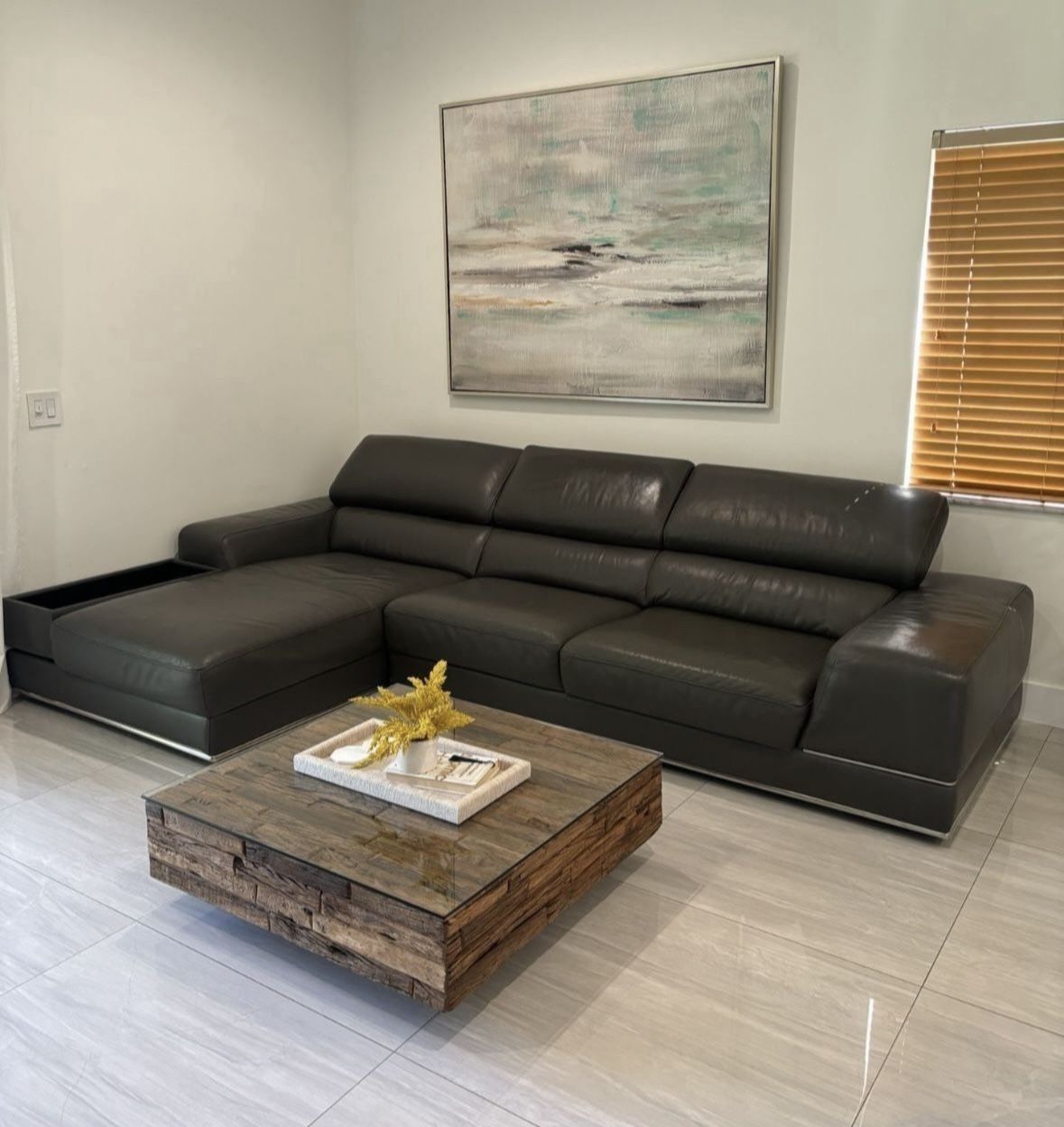 Modani Leather Sectional Sofa