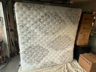 King size mattress, box spring and frame
