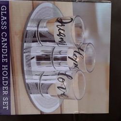 Glass Candle Holder Set 