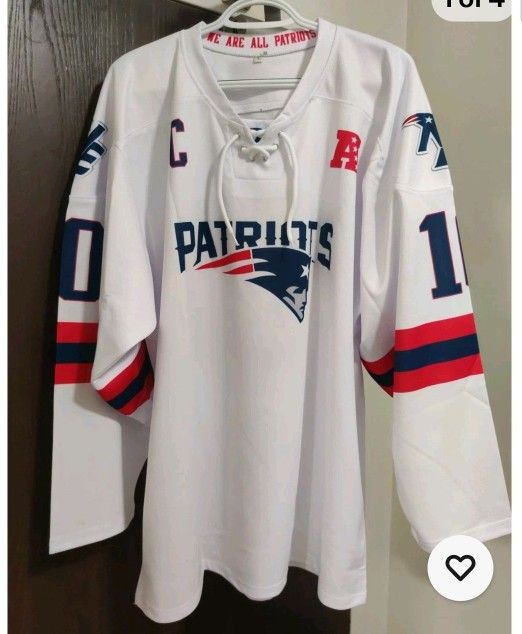 Drake Maye Patriots Hockey Jersey Adult Large