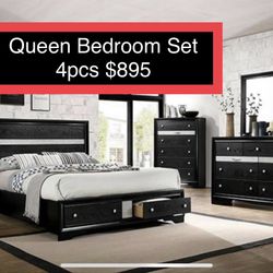 STORE CLOSING !!!  Queen Bedroom Set 4pc 