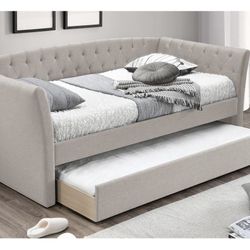 Beige Daybed With Trundle (Free Delivery)
