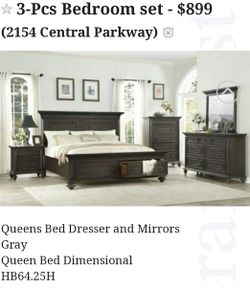 3 Pcs Bedroom set