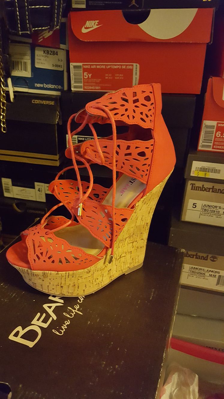 Size 7 Red Wedge Heels