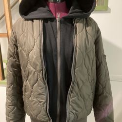 Forever 21 Men’s Hooded Bomber Jacket
