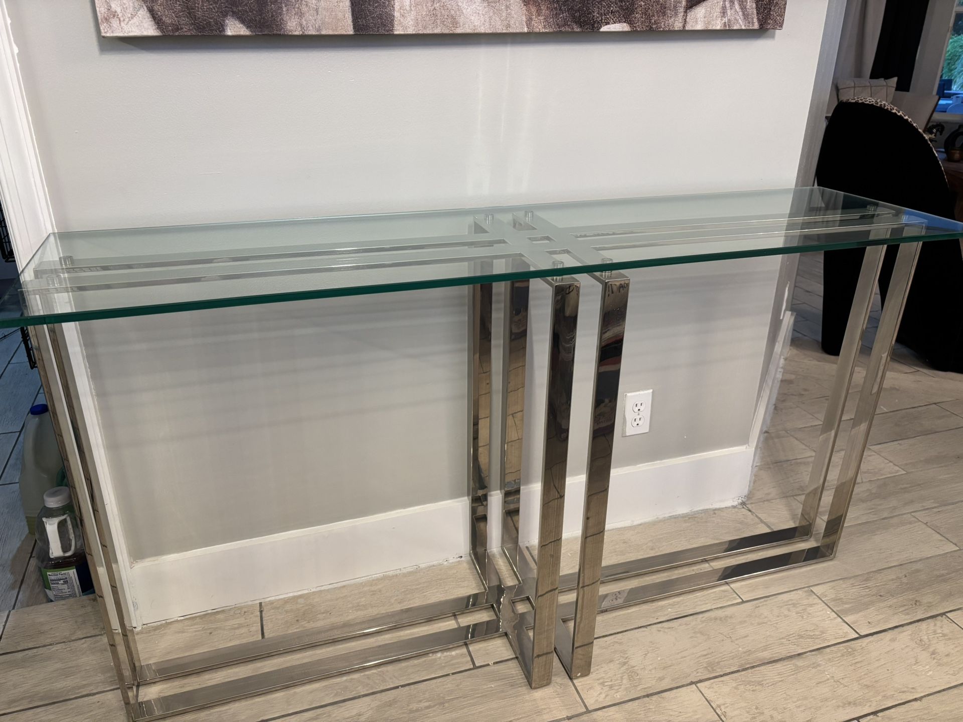 Riga Clear Console Table