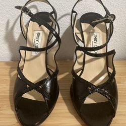 Jimmy Choo Toyah Heels – Size 38 (8) – Black Leather – Original Box 