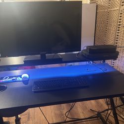 Desk With Neon Lights Wireless Charging Pad
