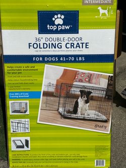 Top Paw 36" Double-Door Folding Dog Crate