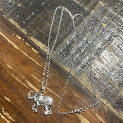 10 Inch Necklace With Elephant Charm (NO ITS NOT REAL)