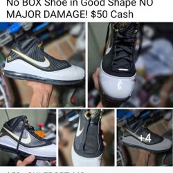 Lebron 7 Black White GOLD SIZE 10 MEN GOOD SHAPE NO BOX 