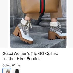 Gucci Women's Trip GG Quilted Leather Boots 