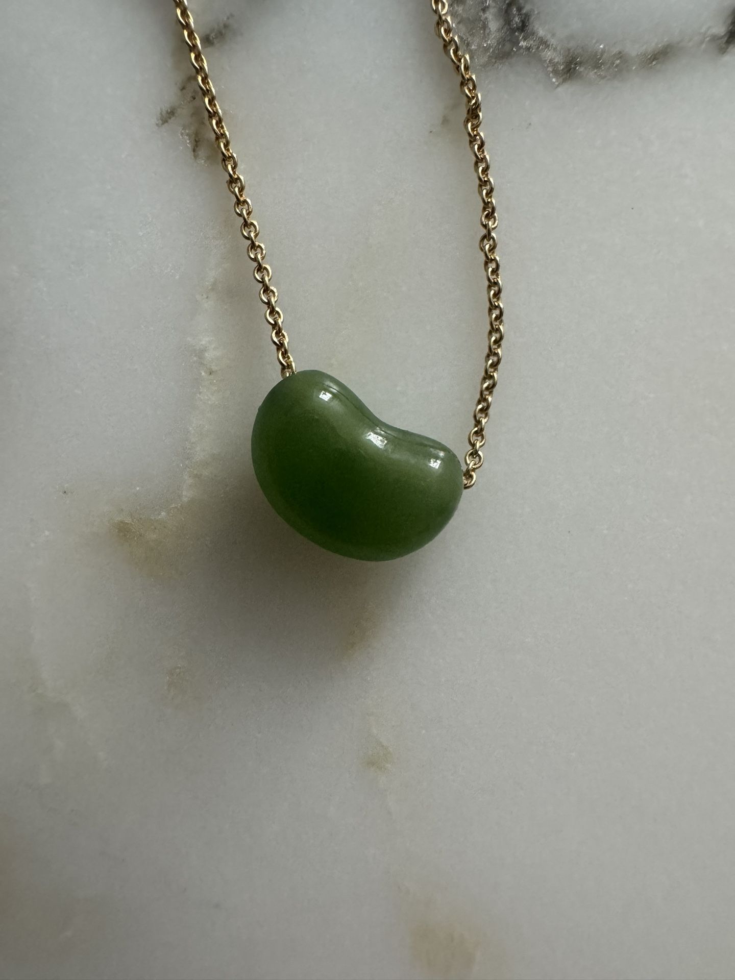 Tiffany & Co. Jade Bean Necklace