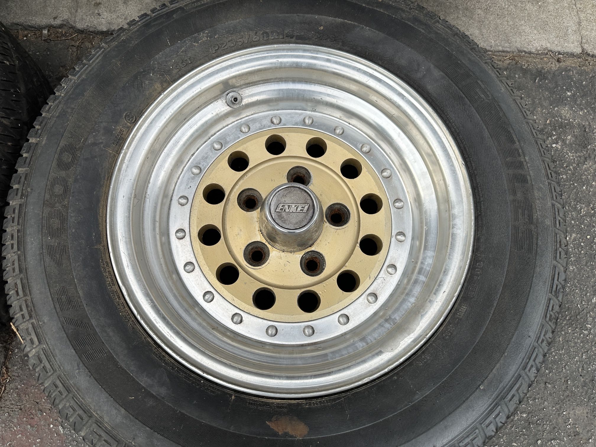 Enkei Hurricane Staggered Chevy rims. 5 on 4.75 lugs 14x7 and 15x8.5