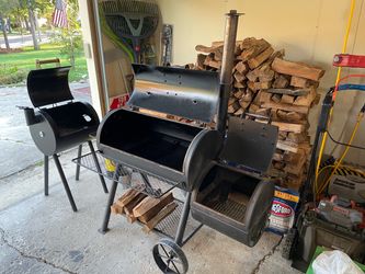 Half Price! Oklahoma Joe Longhorn Reverse Flow Offset Charcoal/Wood Smoker-Grill! Very Clean!