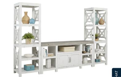 White 3 Pc Wall Unit With 72 In. Console