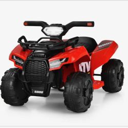 7.3 in. 12-Volt Kids ATV Quad Electric Ride On Car Toy Toddler with LED Light and MP3 Red