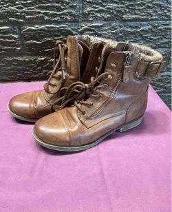 Women Brown Combat Boots Size 6.5
