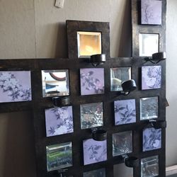 Candle Holder Mirror Decoration Wall Art