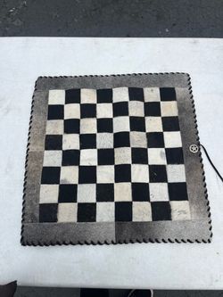 Cowhide and Leather Checkerboard set-