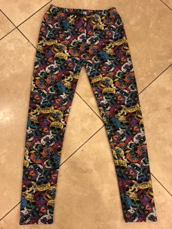 Skull fleece legging pants super soft new one size fits all