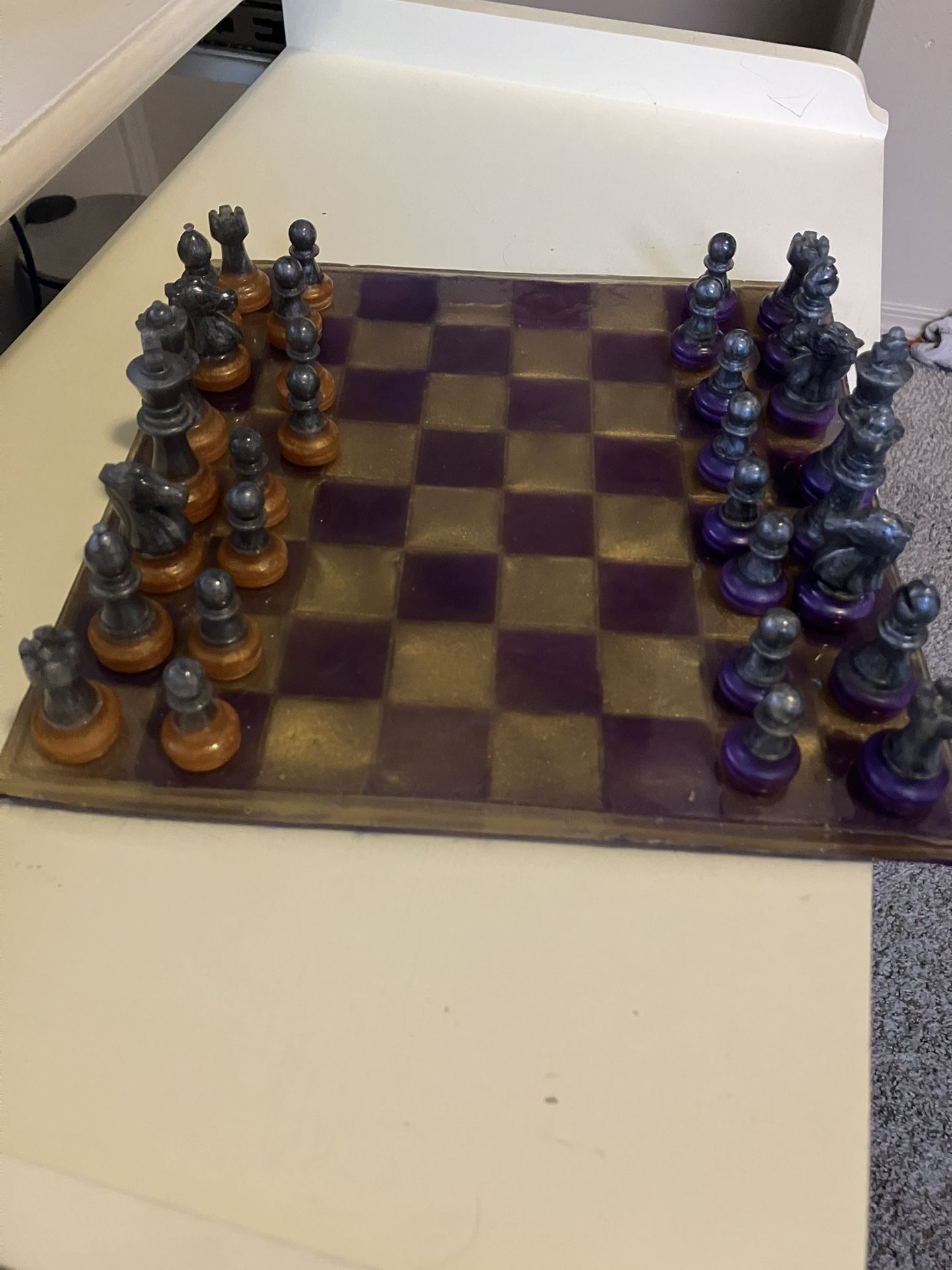 Custom Resin Glass Chess Board