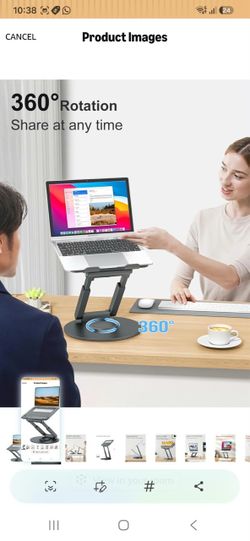 tounee Telescopic Laptop Stand for Desk with 360° Swivel