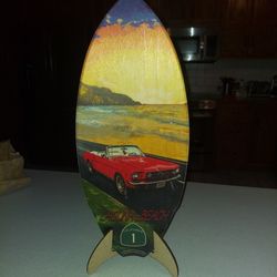 DOUBLE SIDED LAGUNA BEACH CALIFORNIA 1 HIGHWAY DECORATIVE SURFBOARD 