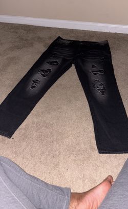 Black & Grey Ripped Jeans