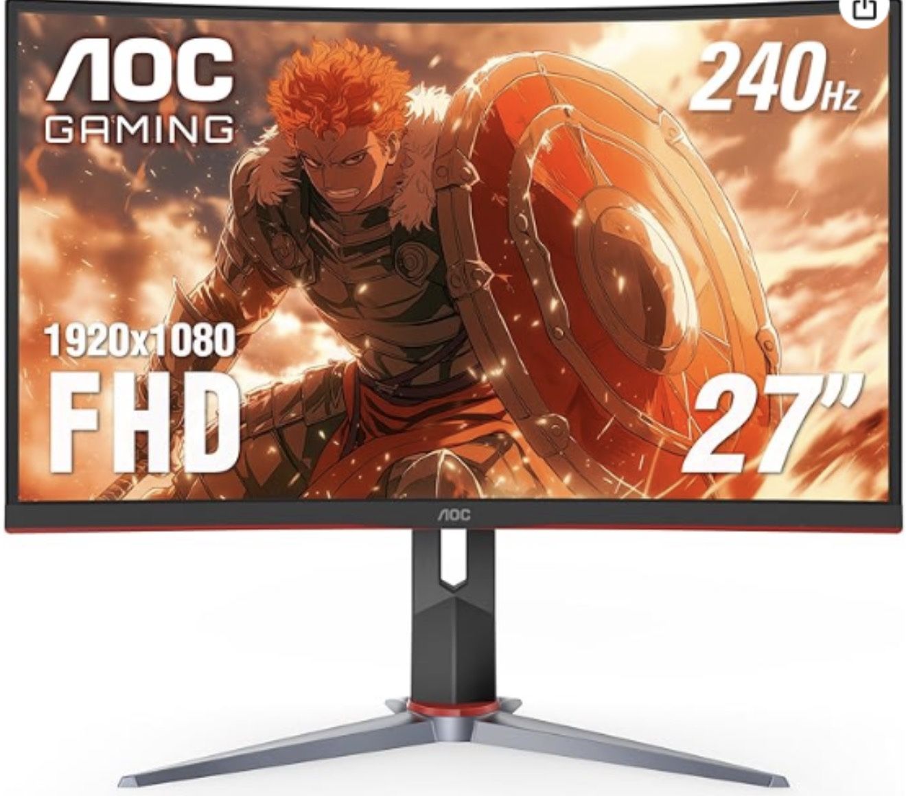 AOC - Monitor para videojuegos, curvado, FHD 1ms VA
