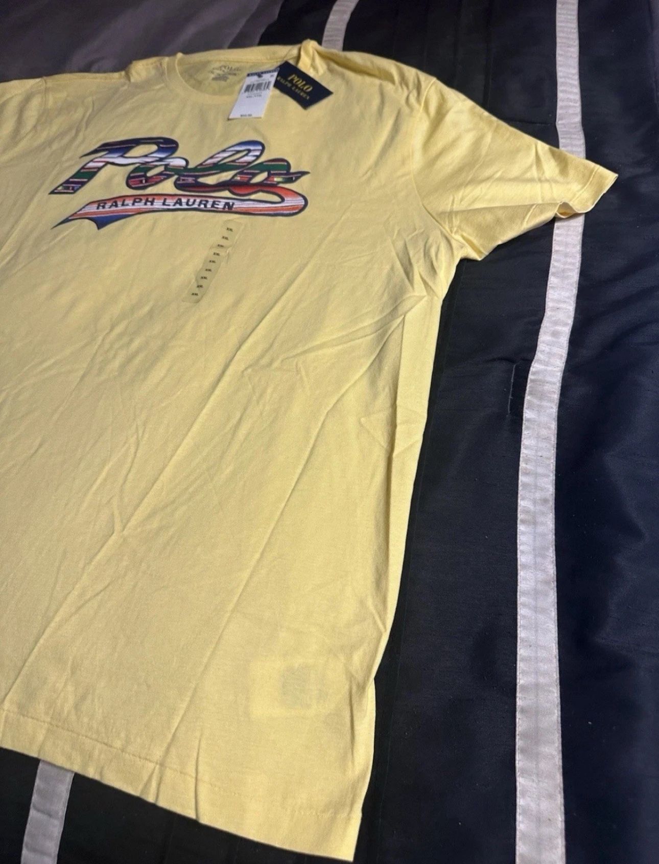 (4) Polo Ralph Lauren Men's Graphic T-Shirts White, Yellow And (2) Navy Sz XXL