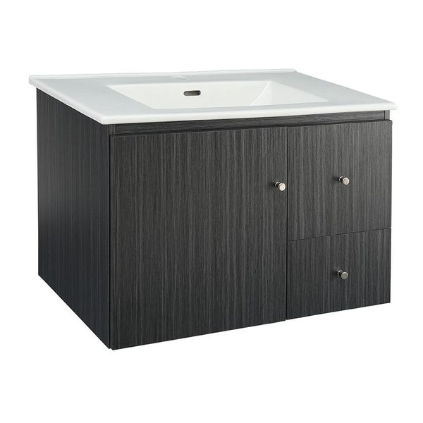 Home Decorators Collection Wall Hung Griffin Park 31 X 18 Vanity Home Decorators Collection Wall Hung Griffin Park 31 X 18 Vanity In Black And Grey With White Top