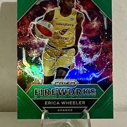 2021 Panini WNBA Prizm ERICA WHEELER Fireworks GREEN PRIZM #15 Sparks