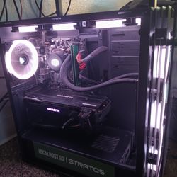 Pc with chair and 2 monitors [ read description]