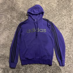 Purple Adidas Hoodie With Black Stripes