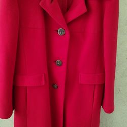Beautiful Bright Red Cashmere Coat 