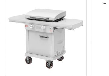 LOCO Series I| 26 in. 2-Burner Digital Propane SmartTemp Flat Top Grill / Griddle in Chalk Finish with Enclosed Cart and Hood Store SKU# 1008-589-801